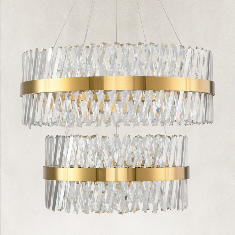 Two-Tier Diagonal Prism Chandelier