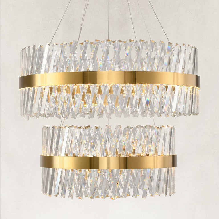 Two-Tier Diagonal Prism Chandelier