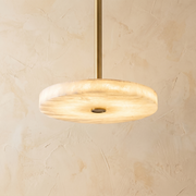 Wood Disc Ceiling (extra sizes) Alabaster by Dalmivik, complete fixture view