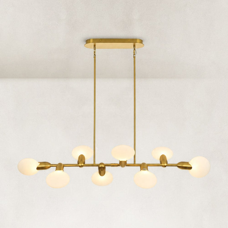 Dandelion Glass Linear Chandelier in 54 in / 137 cm - complete fixture