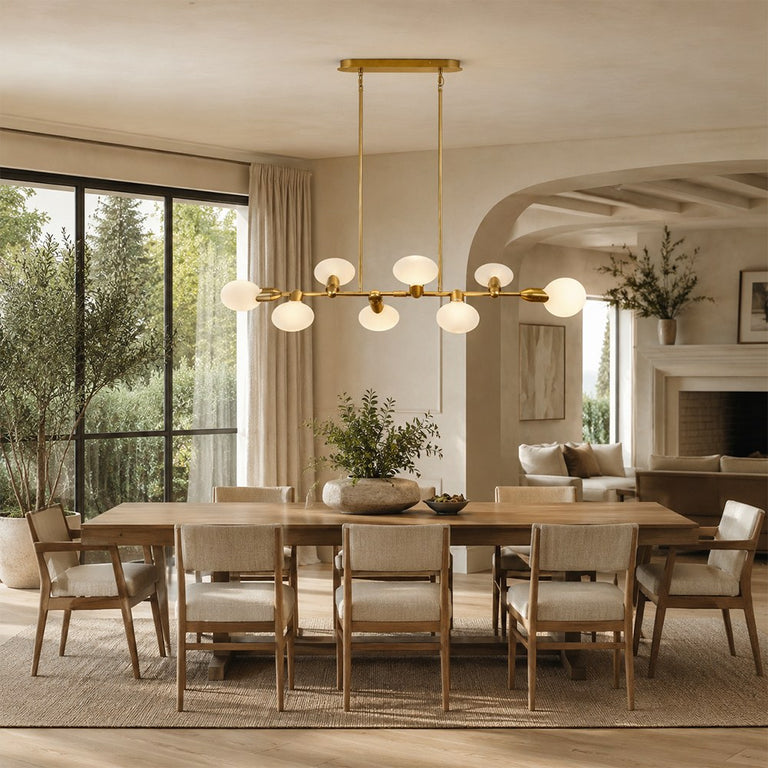 Dandelion Glass Linear Chandelier in 54 in / 137 cm - interior setting