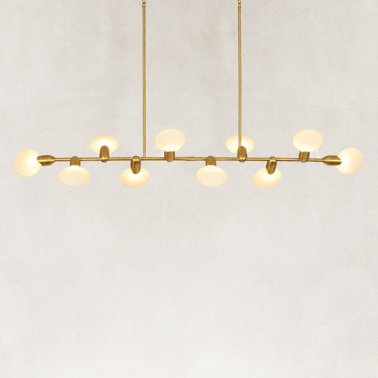 Dandelion Glass Linear Chandelier in 74 in / 188 cm - alternate angle
