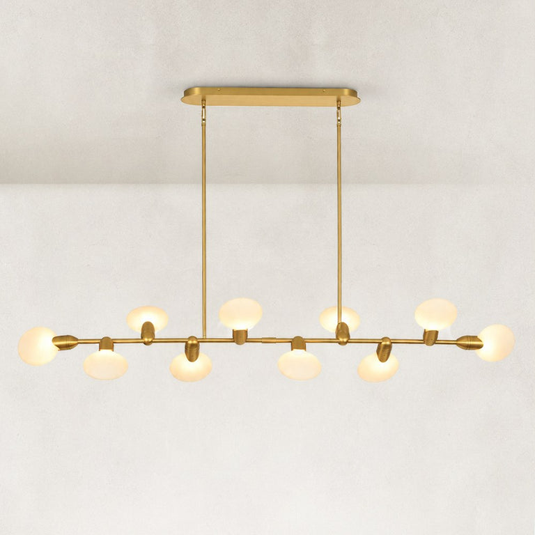 Dandelion Glass Linear Chandelier in 74 in / 188 cm - complete fixture