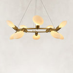 Dandelion Glass Ring Chandelier in Brushed titanium gold - alternate angle