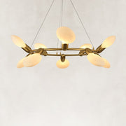 Dandelion Glass Ring Chandelier in Brushed titanium gold - alternate angle