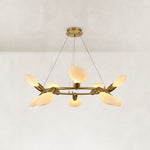 Dandelion Glass Ring Chandelier in Brushed titanium gold - complete fixture