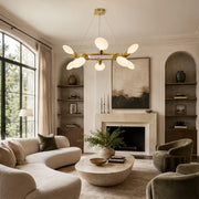 Dandelion Glass Ring Chandelier in Brushed titanium gold - interior setting
