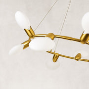 Dandelion Glass Ring Chandelier in Brushed titanium gold - material detail
