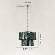 Dimension diagram for Dark Green Marble Tiered Pendant
