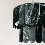 Product detail of Dark Green Marble Tiered Pendant against a neutral background