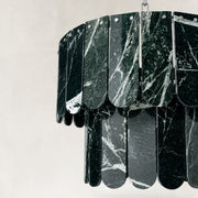 Product detail of Dark Green Marble Tiered Pendant against a neutral background