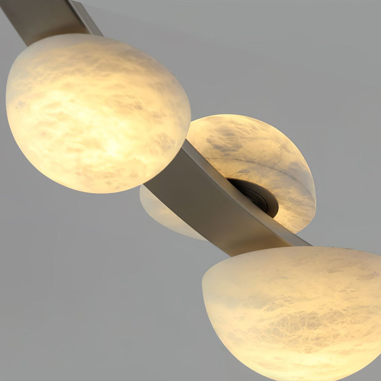 Dew Drops Alabaster LED Chandelier – Black White Warm Light by Dalmivik, product or room detail view