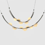 Dew Drops Alabaster LED Chandelier – Black White Warm Light by Dalmivik, product or room detail view