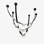 Dew Drops Alabaster LED Chandelier – Black White Warm Light by Dalmivik, product or room detail view