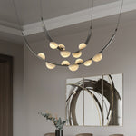 Dew Drops Alabaster LED Chandelier – Black White Warm Light by Dalmivik, product or room detail view