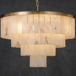 Hollis Modern Alabaster Dining Room Light by Dalmivik, complete fixture view