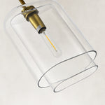 Double-Layer Clear Glass Mini Pendant in Aged Brass, construction detail