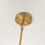 Double-Layer Clear Glass Mini Pendant in Aged Brass, underside detail