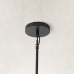 Double-Layer Clear Glass Mini Pendant in Matte Black, underside detail