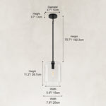 Double-Layer Clear Glass Mini Pendant in Matte Black, room setting three