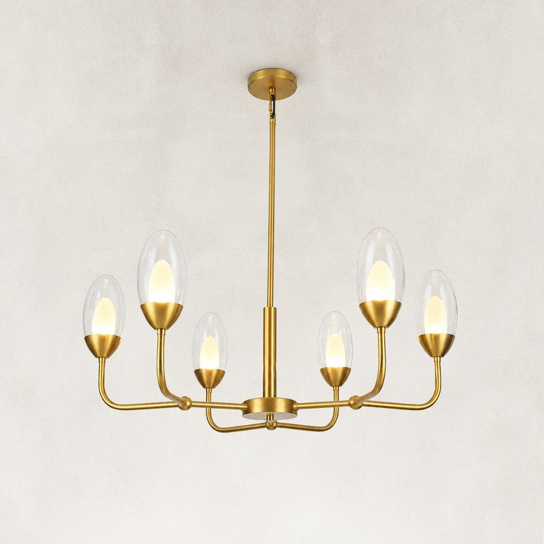 Double-Layer Oval Glass Chandelier in 29.5 in / 75 cm - alternate angle