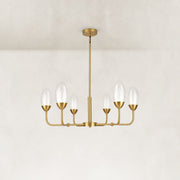Double-Layer Oval Glass Chandelier in 29.5 in / 75 cm - complete fixture