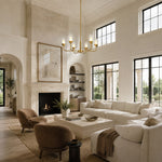 Double-Layer Oval Glass Chandelier in 29.5 in / 75 cm - interior setting