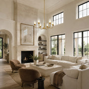 Double-Layer Oval Glass Chandelier in 29.5 in / 75 cm - interior setting
