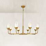 Double-Layer Oval Glass Chandelier in 37.4 in / 95 cm - complete fixture