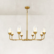Double-Layer Oval Glass Chandelier in 37.4 in / 95 cm - complete fixture