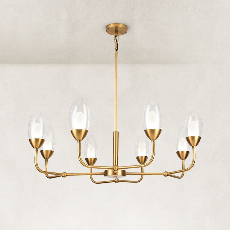 Double-Layer Oval Glass Chandelier in 37.4 in / 95 cm - material detail