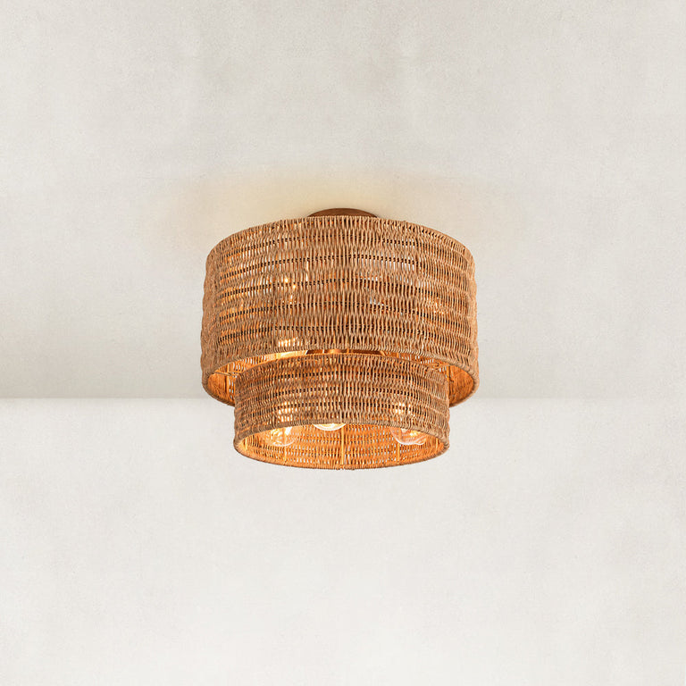 Natural-tone complete fixture illuminated, front view.