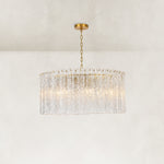 Eight-Light Glass Globe Chandelier 36" complete as shown fixture view