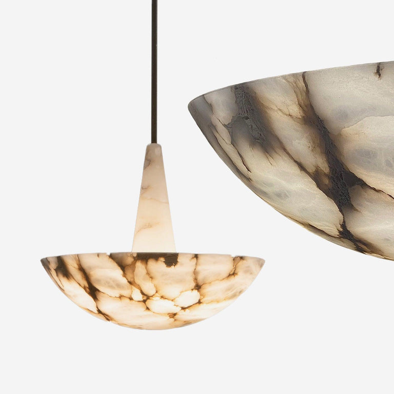 Elegant Alabaster Chandelier with Integrated LED Premium by Dalmivik, product or room detail view