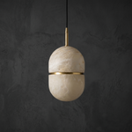 Ellune Alabaster Pendant Light by Dalmivik, complete fixture unlit