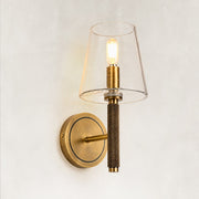 Embossed Bubble Glass Wall Sconce in Aged Brass - alternate angle