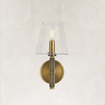 Embossed Bubble Glass Wall Sconce in Aged Brass - complete fixture