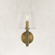 Embossed Bubble Glass Wall Sconce in Aged Brass - complete fixture