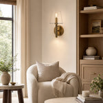 Embossed Bubble Glass Wall Sconce in Aged Brass - material detail