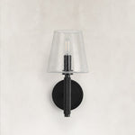 Embossed Bubble Glass Wall Sconce in Matte Black - alternate angle