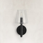 Embossed Bubble Glass Wall Sconce in Matte Black - alternate angle