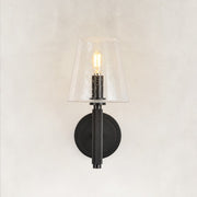 Embossed Bubble Glass Wall Sconce in Matte Black - complete fixture