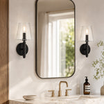 Embossed Bubble Glass Wall Sconce in Matte Black - material detail