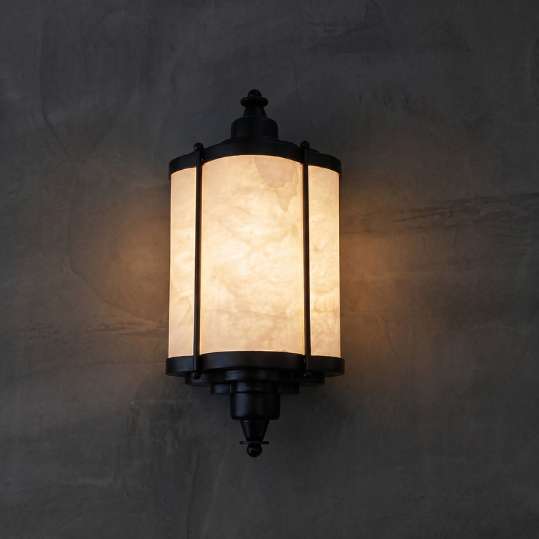 Isla Modern Outdoor Wall Lamp by Dalmivik, complete fixture view