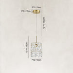 Faceted Crystal Mini Pendant in Brushed titanium gold - dimension diagram