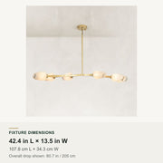 Faceted glass branch linear chandelier compact size dimensions