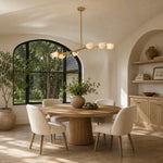 Faceted Glass Branch Linear Chandelier - compact-size dining room installation