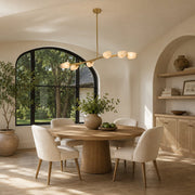 Faceted Glass Branch Linear Chandelier - compact-size dining room installation