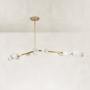 Faceted Glass Branch Linear Chandelier - large-size angled view