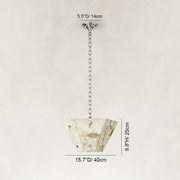 Dimension diagram for Faceted Ivory Marble Pendant